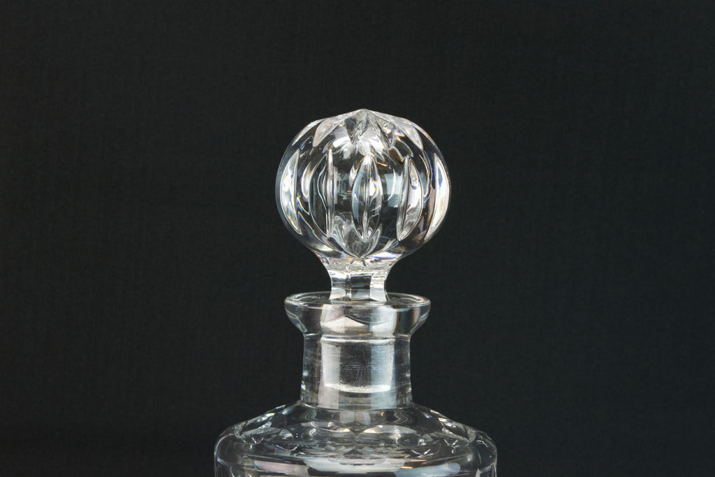 Cut glass whisky round decanter