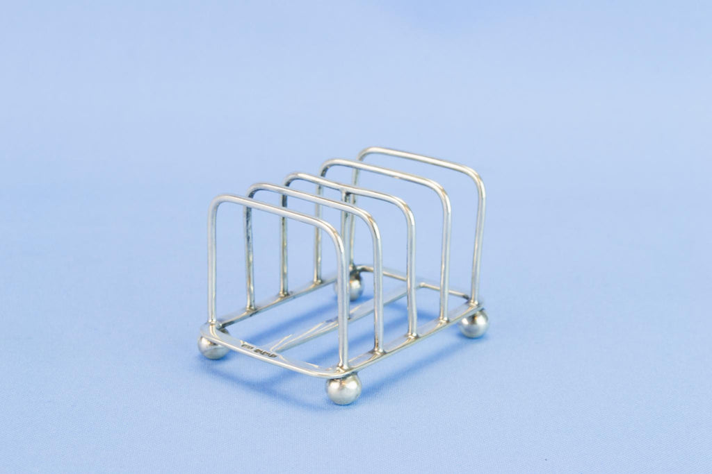 Sterling silver toast rack, 1919