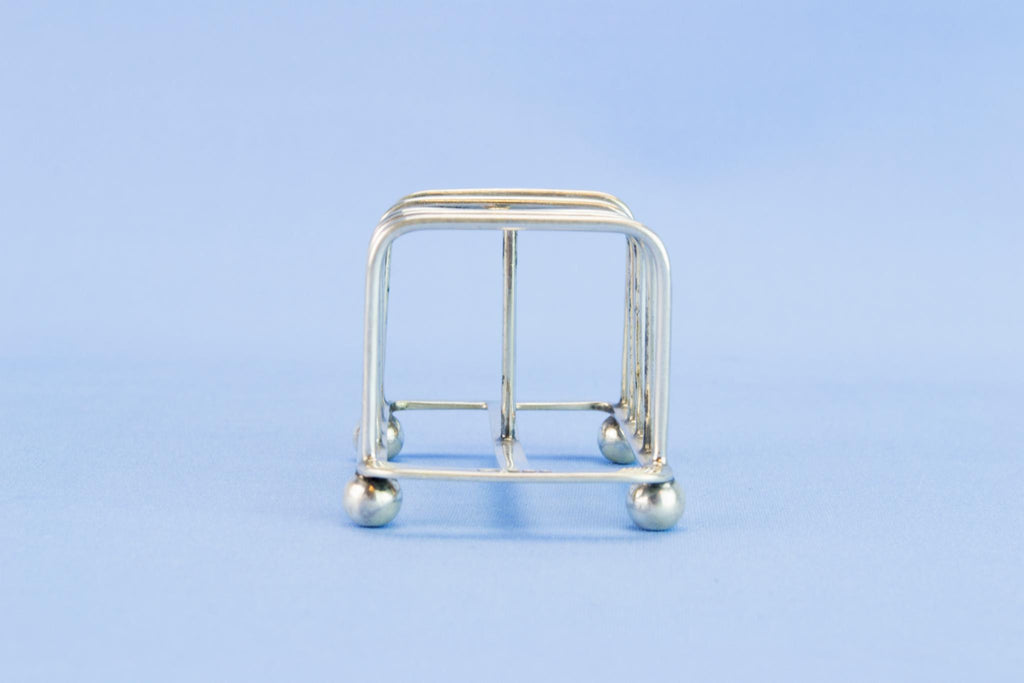 Sterling silver toast rack, 1919