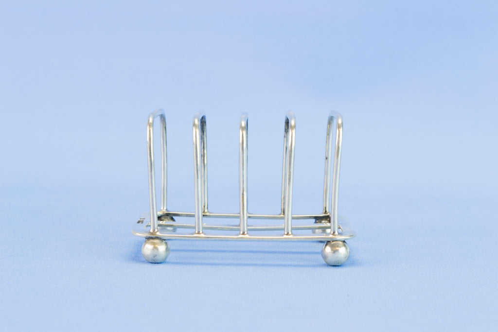 Sterling silver toast rack, 1919