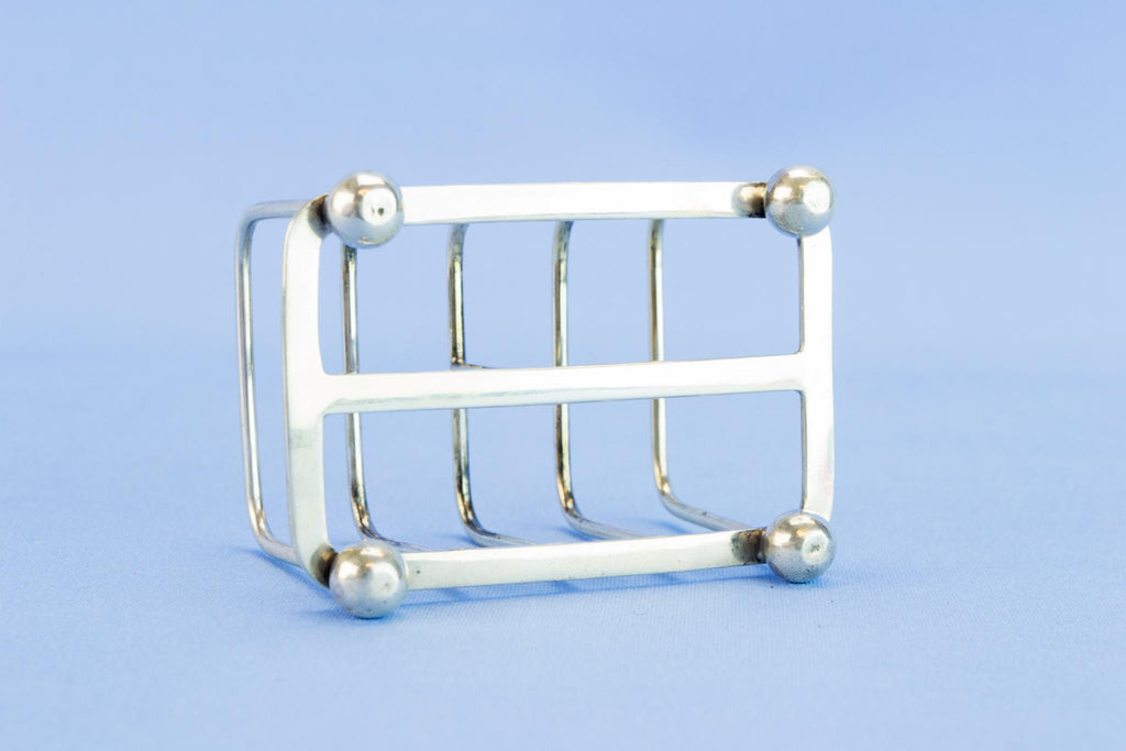 Sterling silver toast rack, 1919