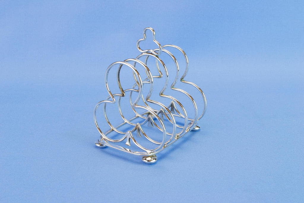 Sterling Silver Clubs toast rack, 1905