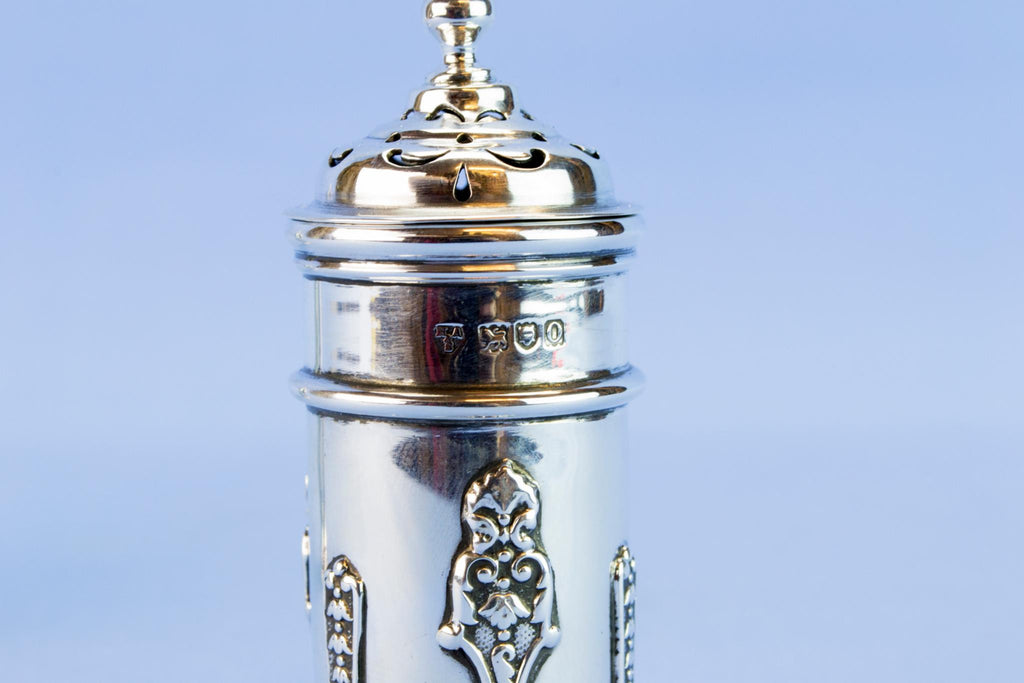 Art Nouveau sterling silver salt and pepper set, 1895