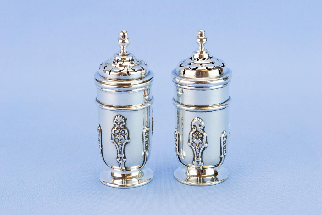 Art Nouveau sterling silver salt and pepper set, 1895