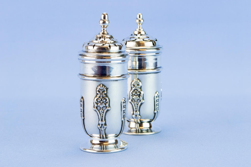 Art Nouveau sterling silver salt and pepper set, 1895