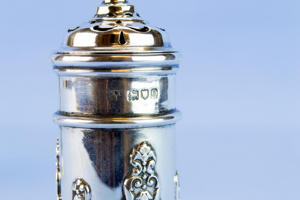 Art Nouveau sterling silver salt and pepper set, 1909