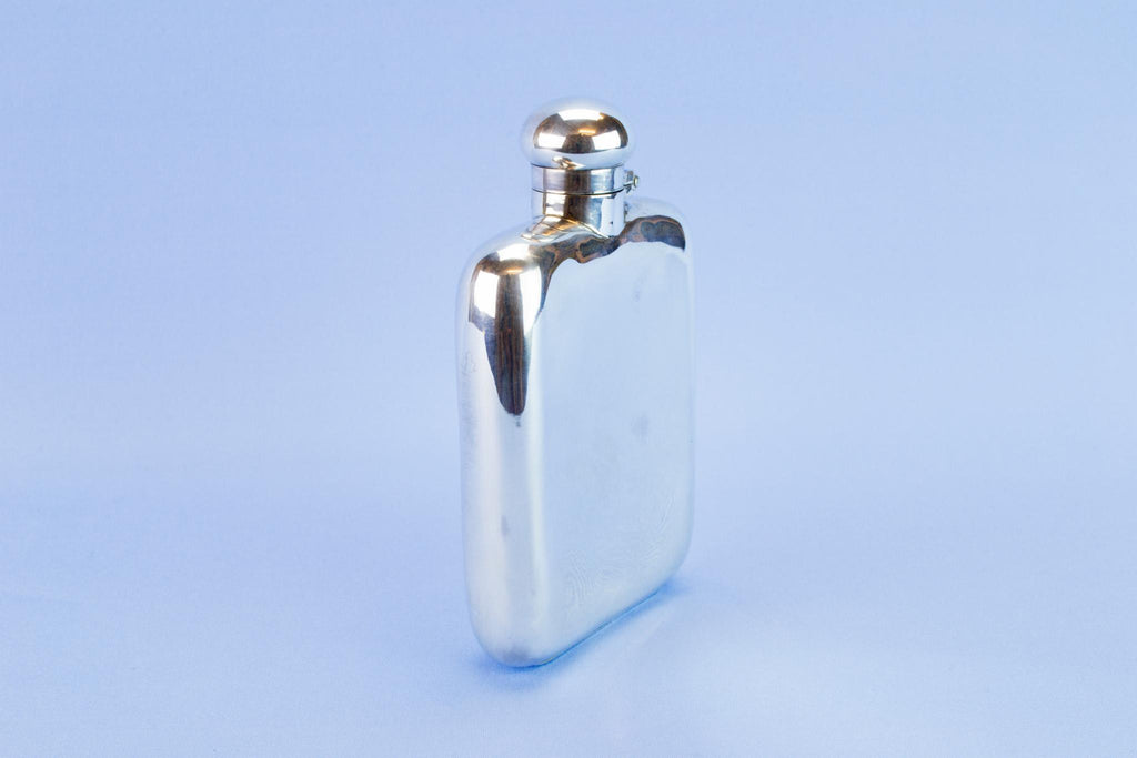 Sterling Silver whisky pocket flask, 1899