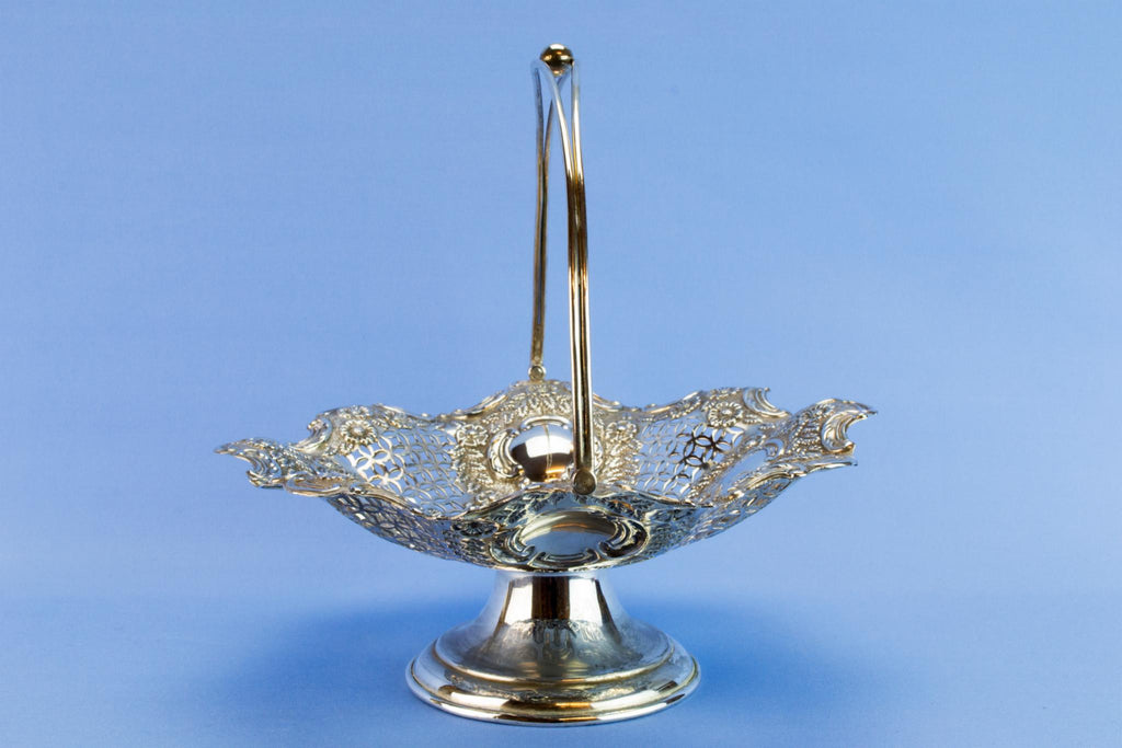 Silver plated fruit basket, mid 19th c