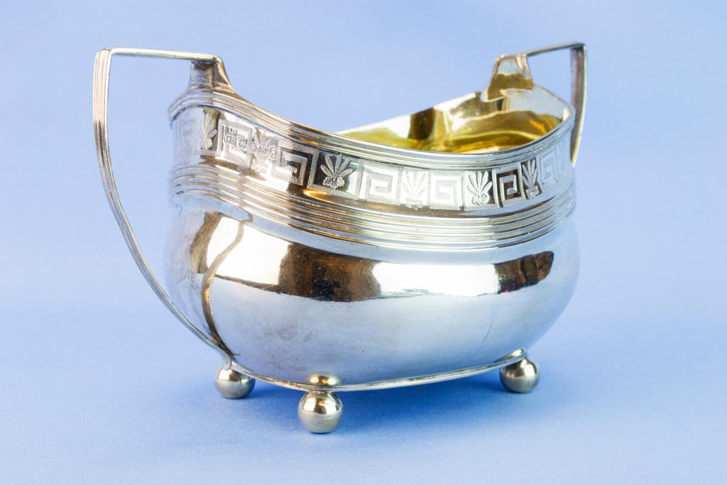 Regency sterling silver sugar bowl, 1807
