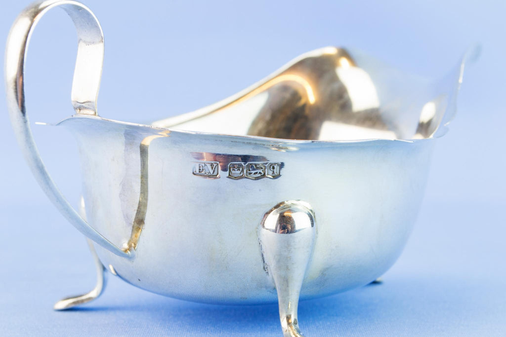 Sterling silver gravy boat, 1933