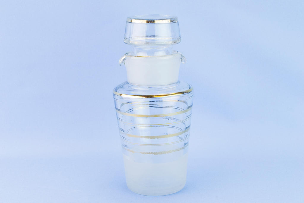 Art Deco glass cocktail shaker, 1930s