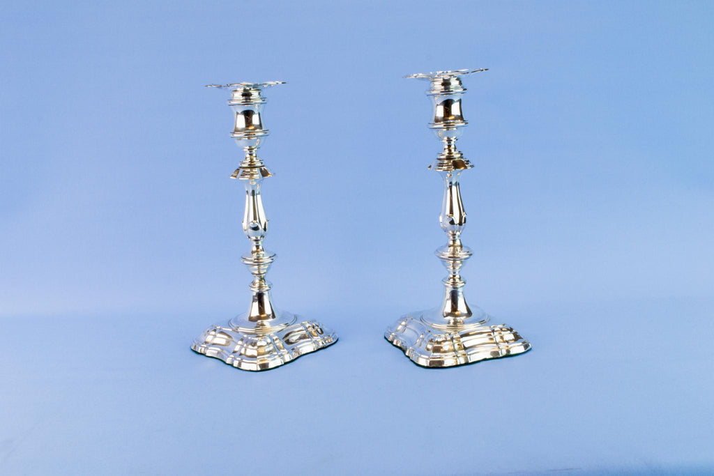 Sterling silver candlesticks, English 1906