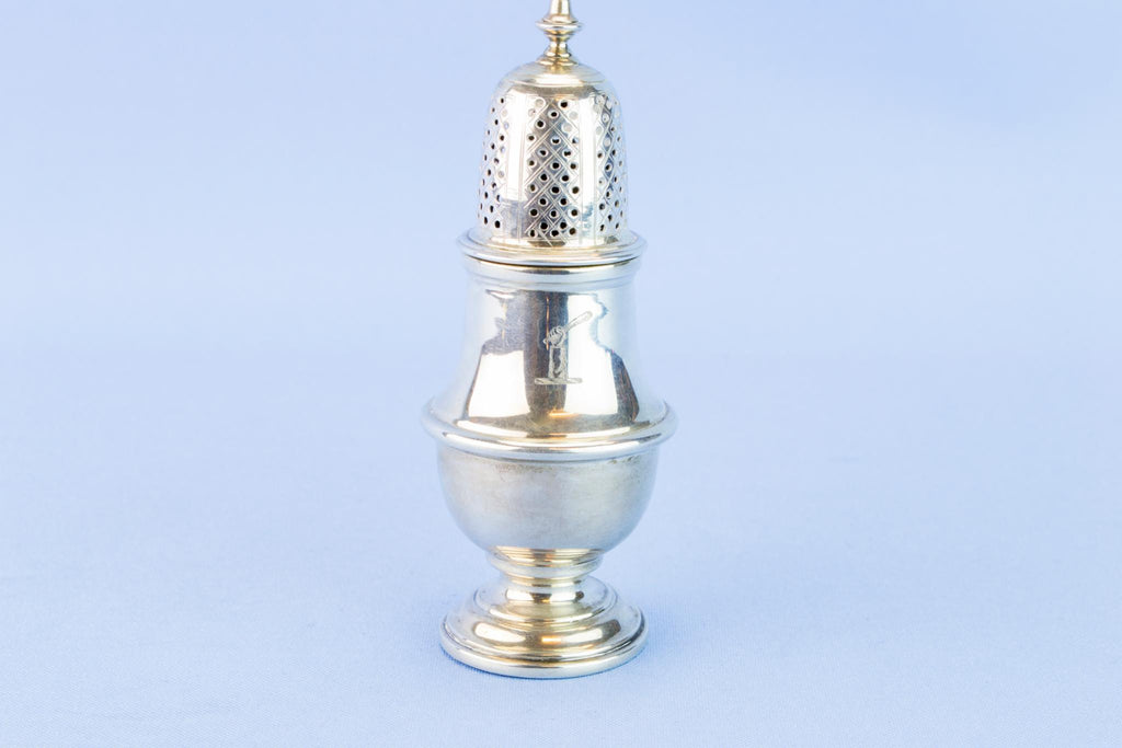 Sterling Silver pepper shaker, English 1928