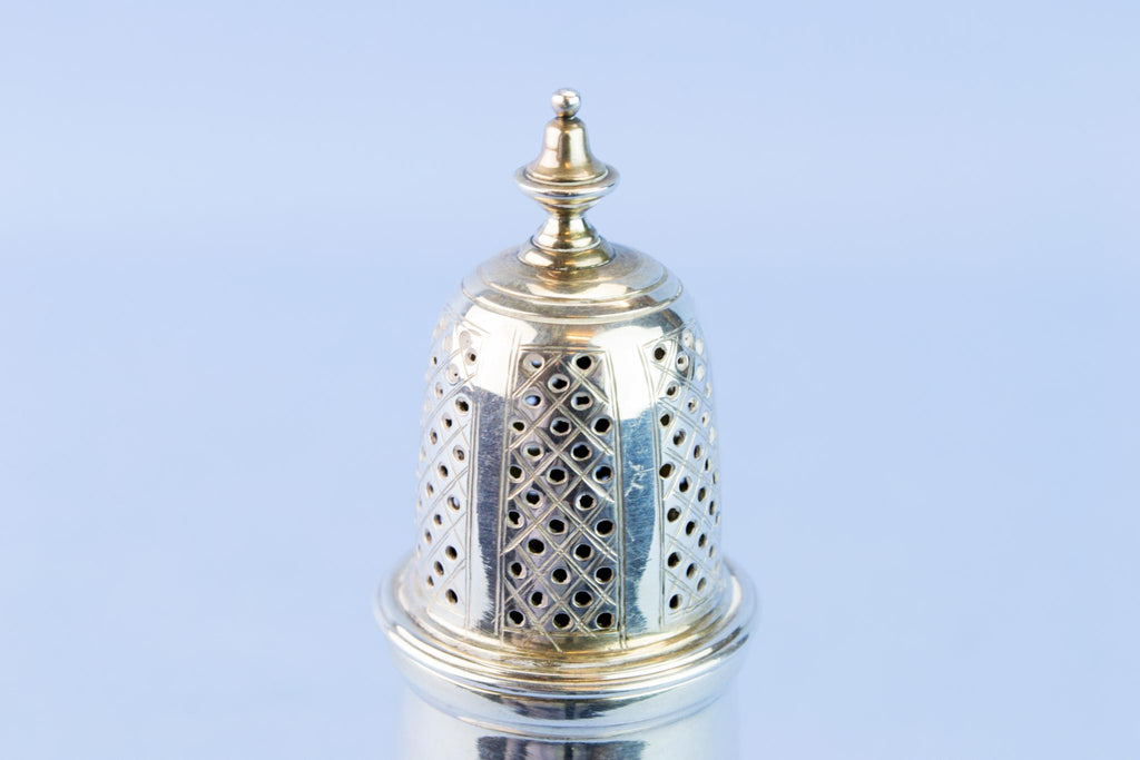 Sterling Silver pepper shaker, English 1928