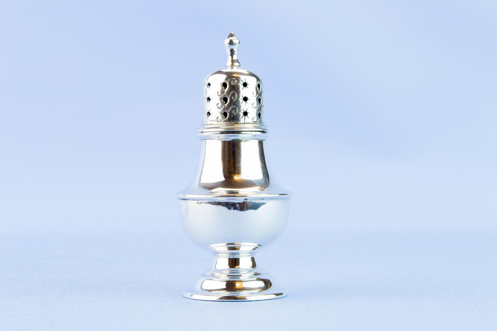 Silver salt and pepper set, English 1898