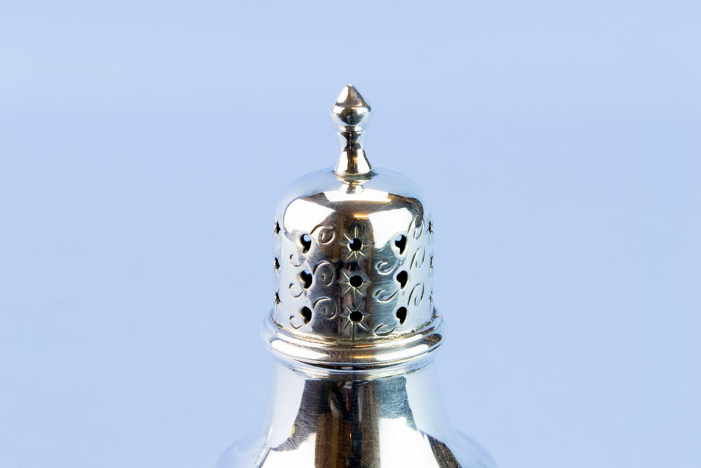 Silver salt and pepper set, English 1898