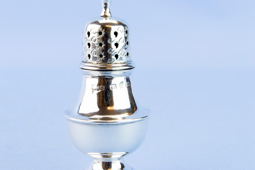 Silver salt and pepper set, English 1898