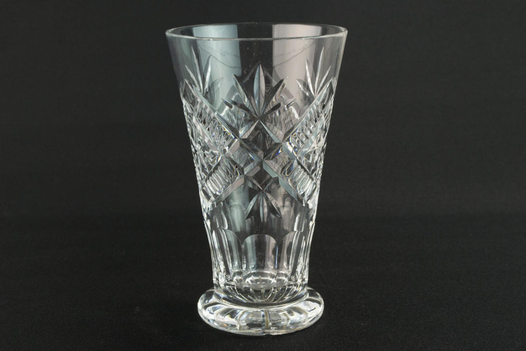2 cut glass whisky tumblers