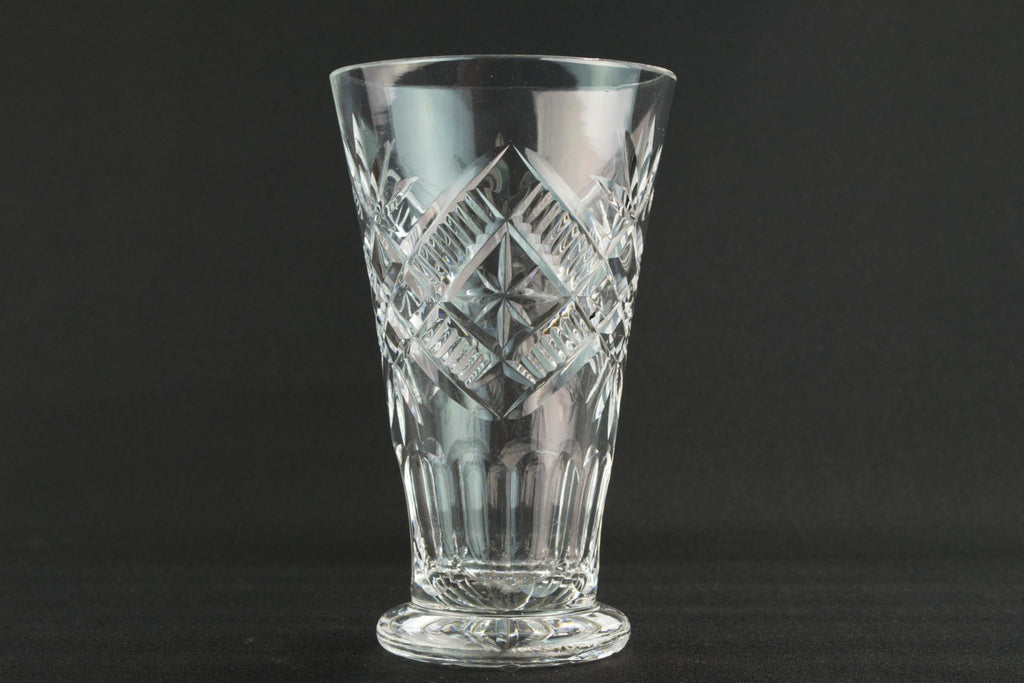 2 cut glass whisky tumblers