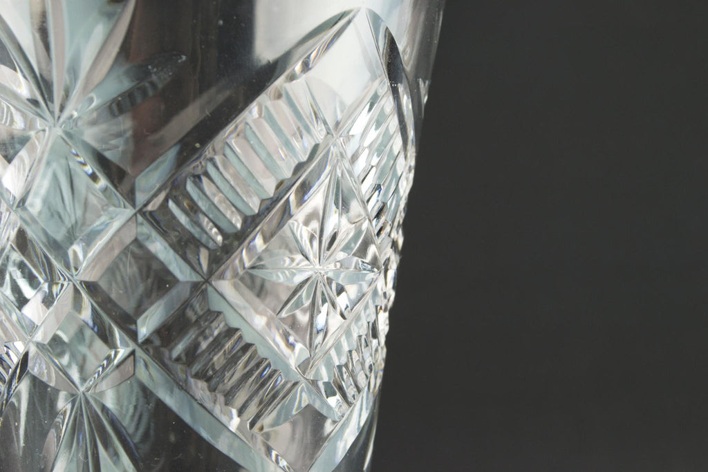 2 cut glass whisky tumblers