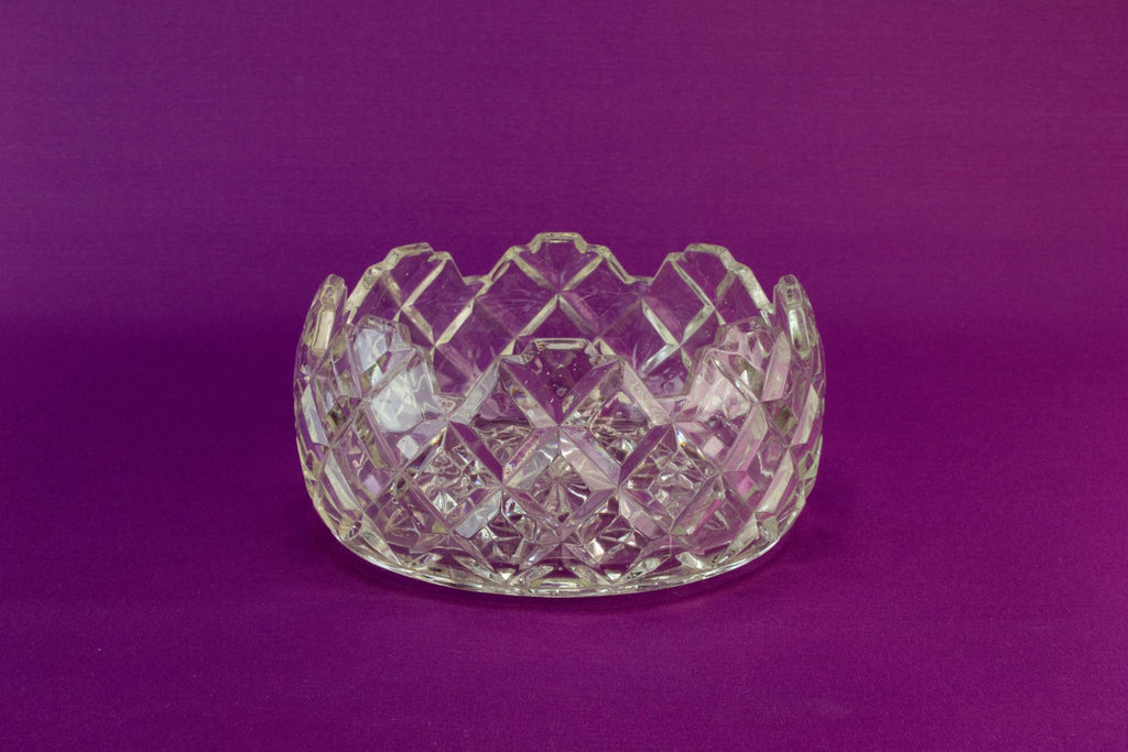 Pressed glass serving bowl, 1960s