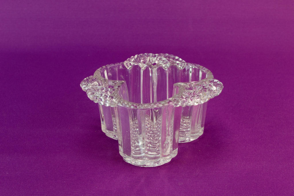 Trefoil glass serving bowl, English 1930s