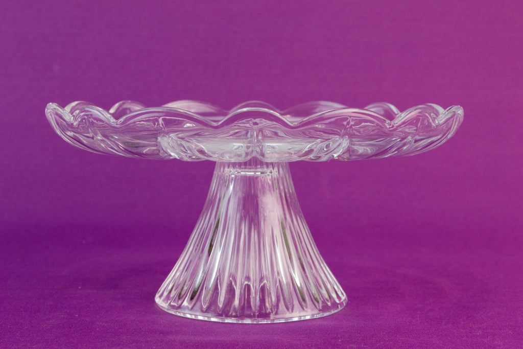 Small glass cake stand, 1950s