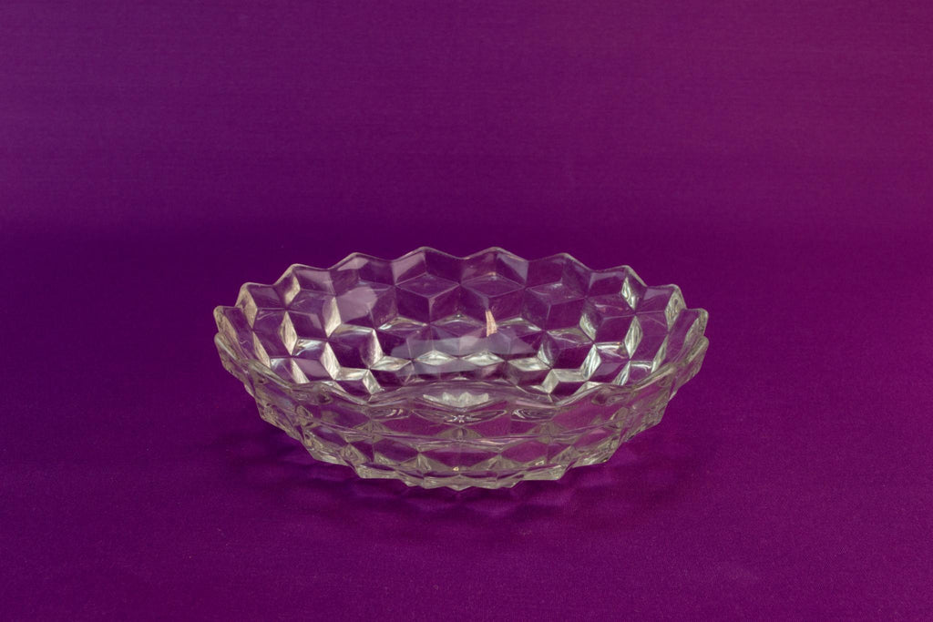 Pressed glass illusion bowl, English 1930s