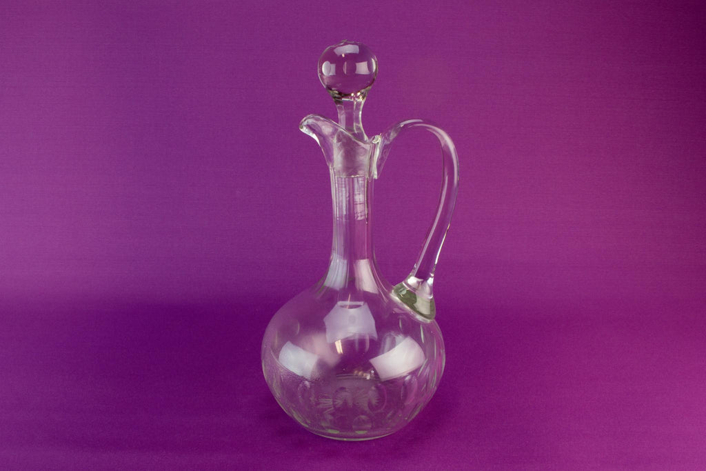 Cut glass wine carafe, English early 1900s