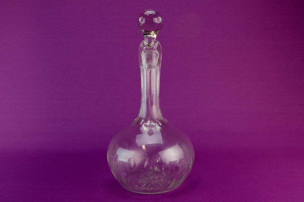 Cut glass wine carafe, English early 1900s
