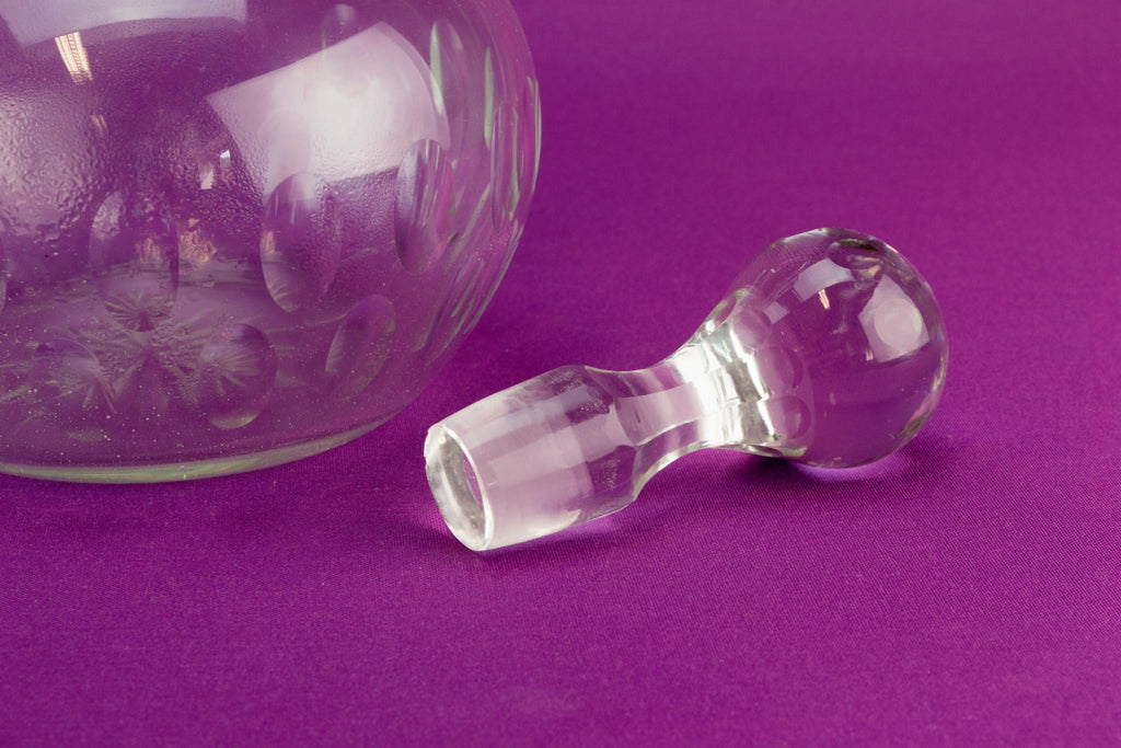 Cut glass wine carafe, English early 1900s