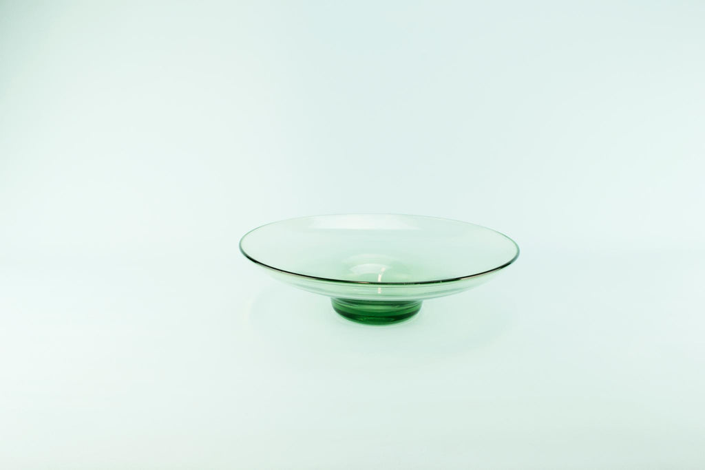 Green glass bowl, English 1970s