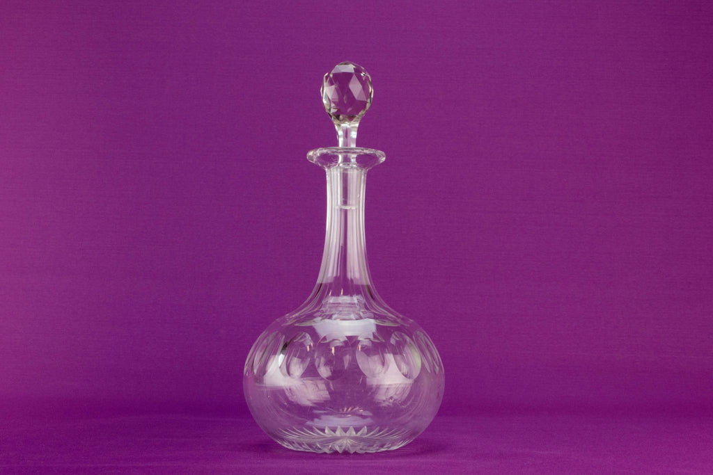 Globular cut glass decanter, circa 1900