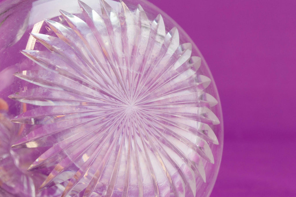 Globular cut glass decanter, circa 1900