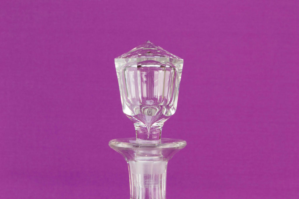 Cut glass barrel decanter, English mid 19th C