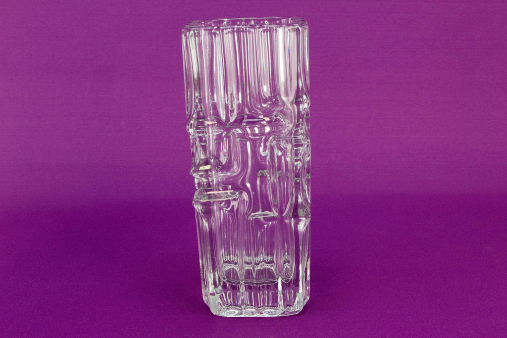 Modernist square glass vase