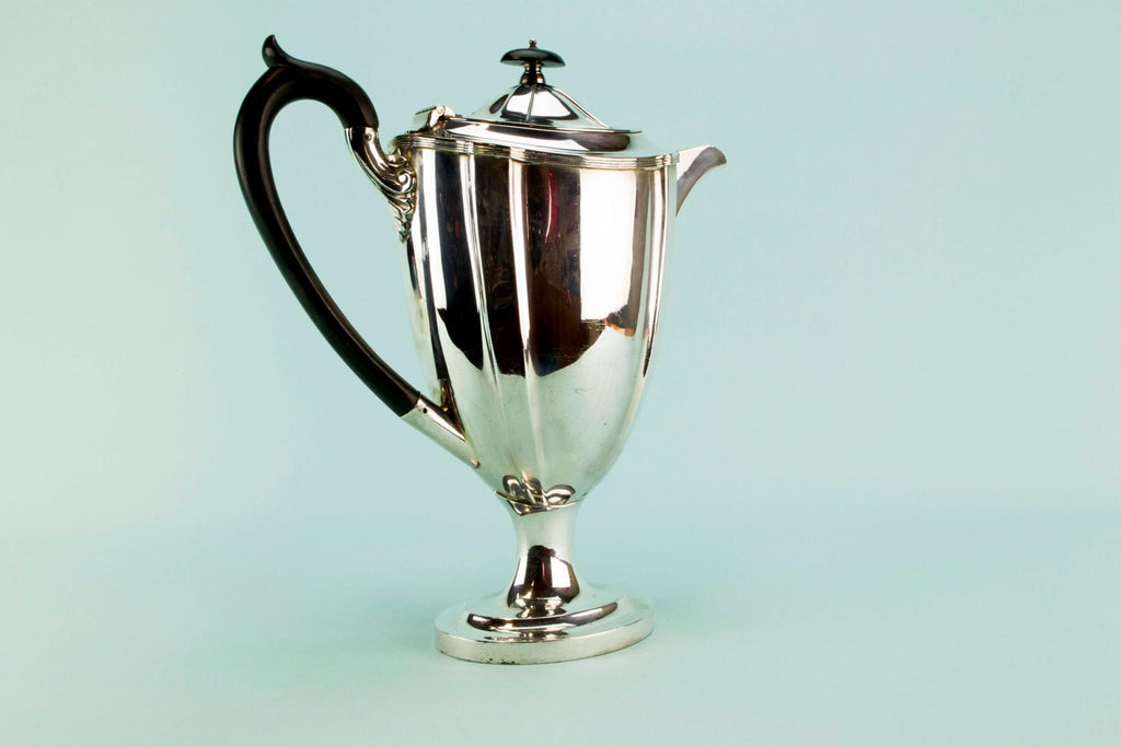 Tall silver plated coffee pot, circa 1930