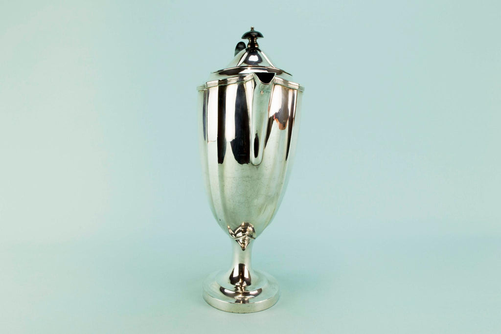 Tall silver plated coffee pot, circa 1930