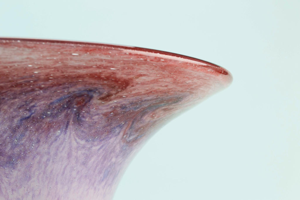 Vasart pink glass vase, 1950s