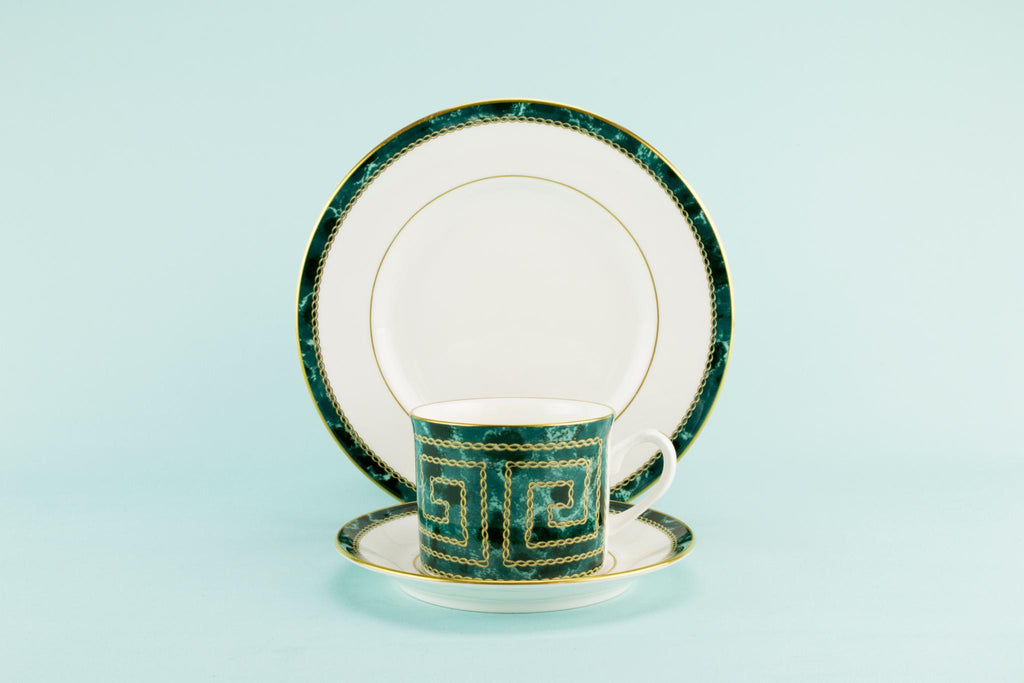 Royal Worcester green tea set trio