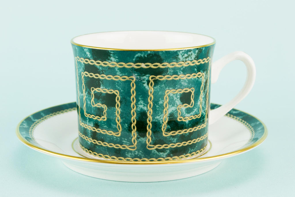 Royal Worcester green tea set trio