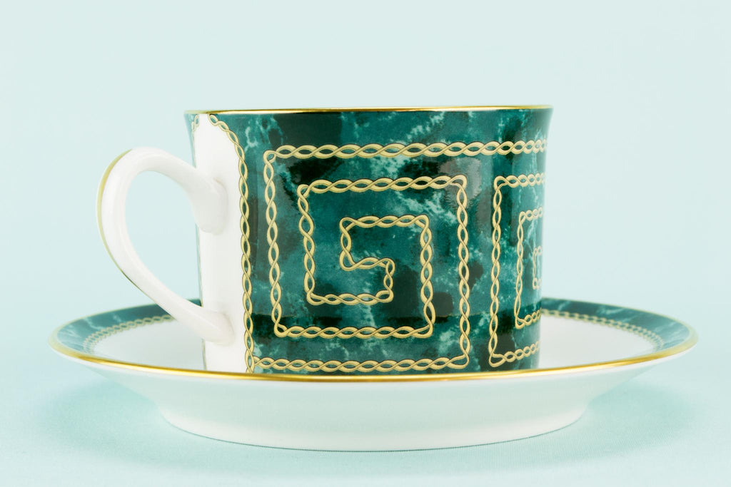 Royal Worcester green tea set trio
