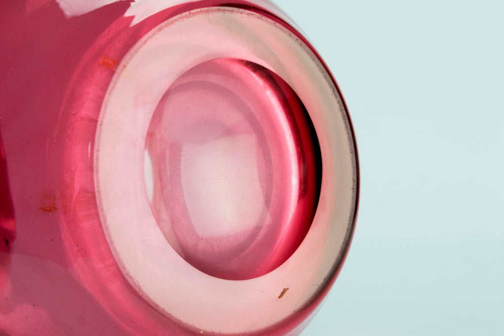 Cranberry glass vase, English 1930s