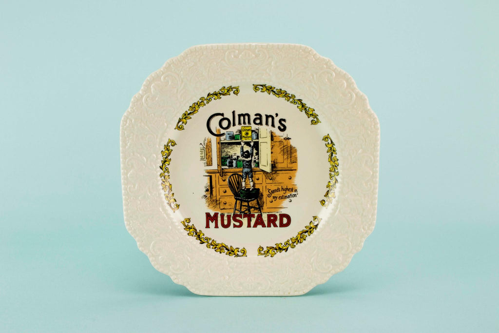 Novelty serving plate Colman's Mustard, English 1970s
