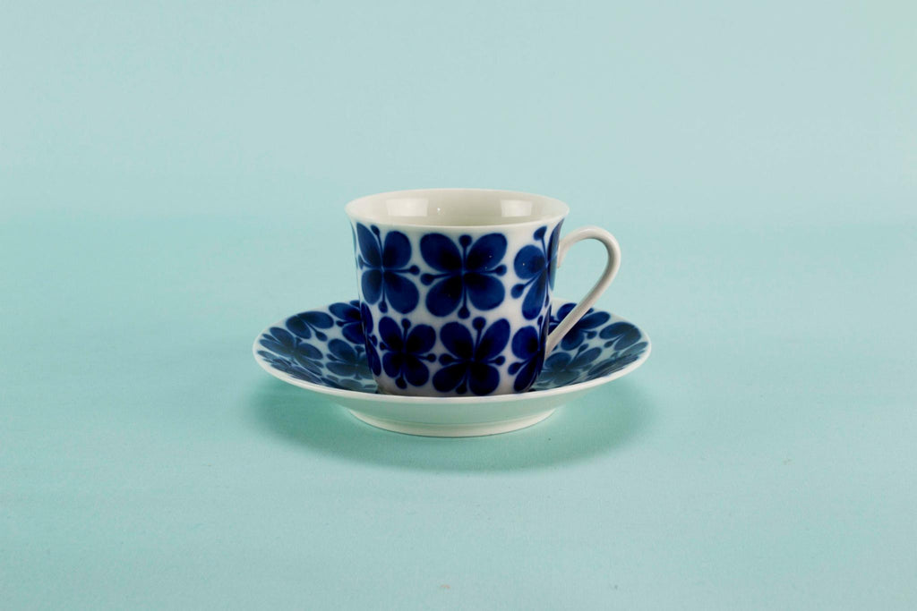 Blue and white coffee set for 6