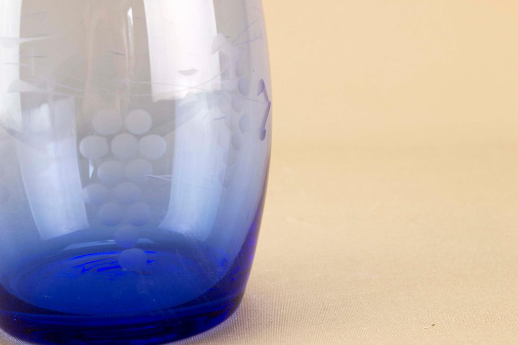 Blue glass carafe