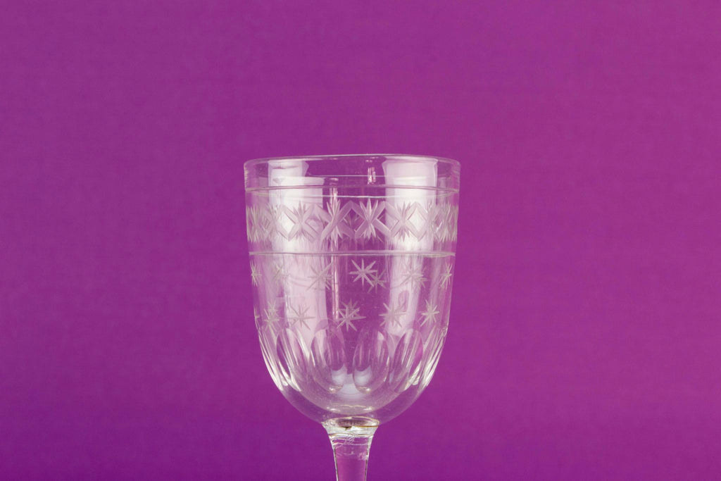 2 port or sherry glasses, English 1920s