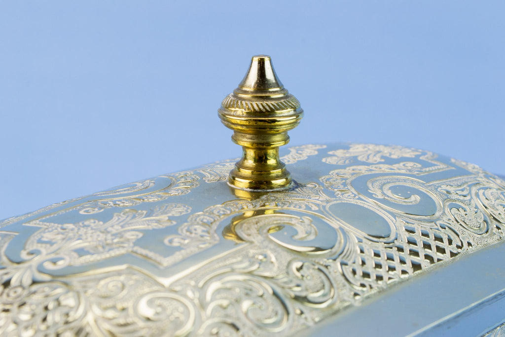 Medium silver plated storage box