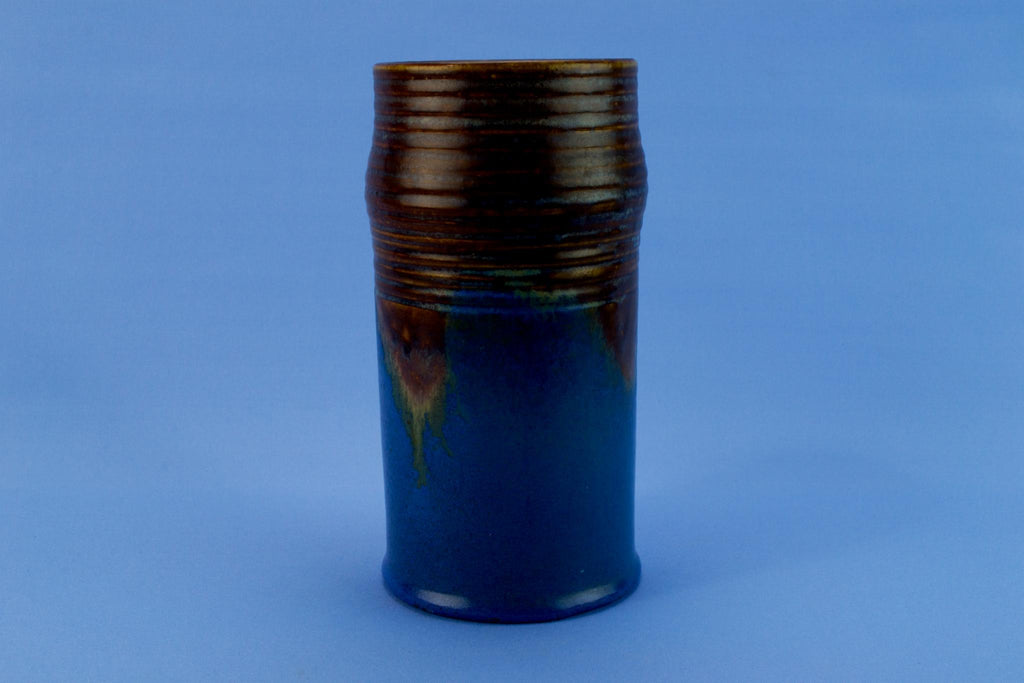 Blue Denby vase, English 1970s