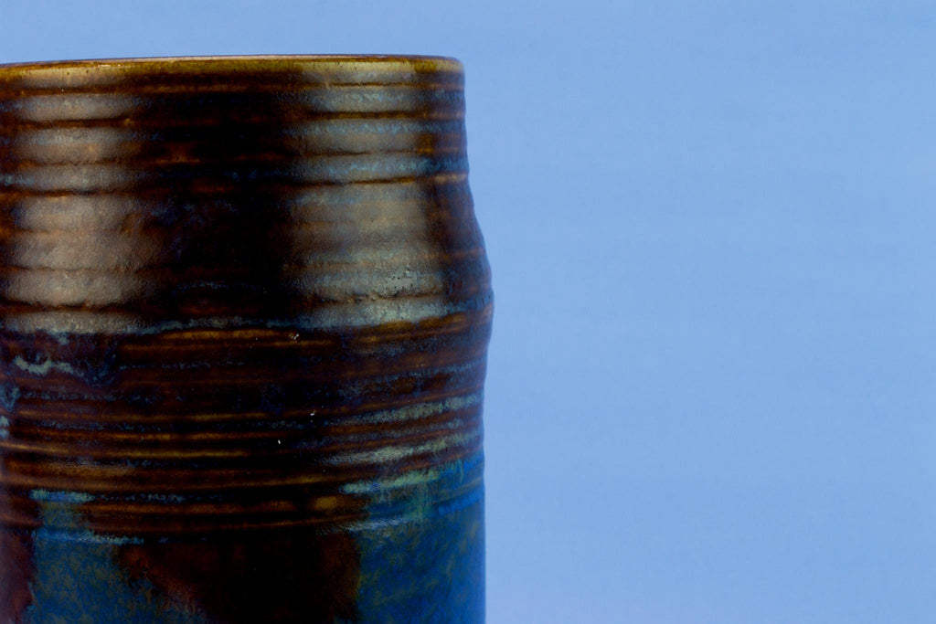 Blue Denby vase, English 1970s